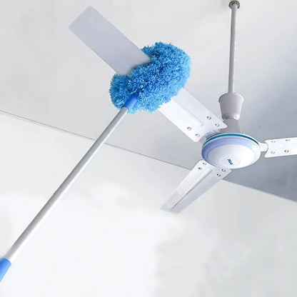 Scalable Ceiling Fan Duster Rings Shape Long Handle Dust Removal Brush for Ceiling Walls Top Cleaning Household Clean Tools