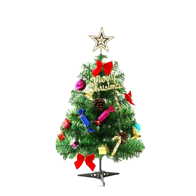 Tabletop Decorative Ornaments Handmade Household Party Decoration Christmas Pine Tree with Led String Lights 50Cm Mini Small