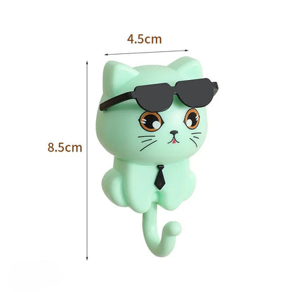 1Pcs Kitten Hooks Cartoon Cats Gravities Induction Decorative Hooks Storage Racks for Keys Umbrellas Towels Adhesive Hooks